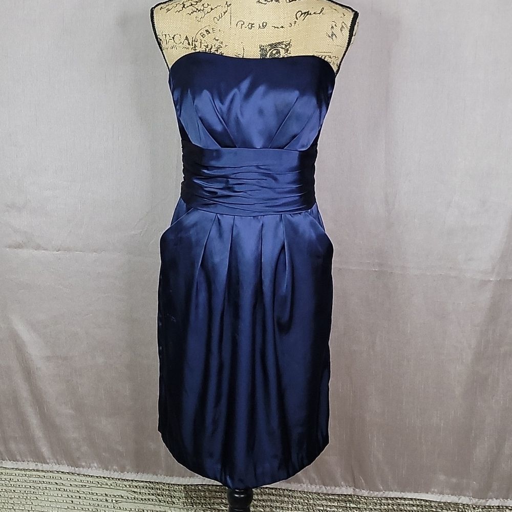 DAVID'S BRIDAL Strapless Blue Prom Dress‎ 10